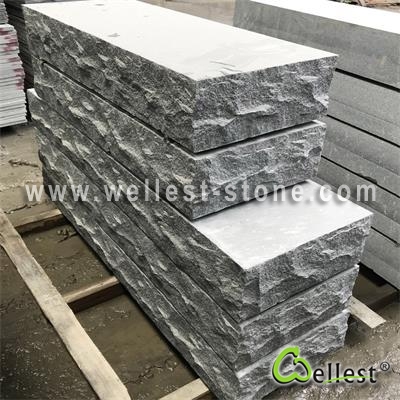 G654 Flamed Granite Rock Face Solid Stone Block Step