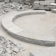 G603 Light Grey White Granite Solid Stone Arc Shape Block Step