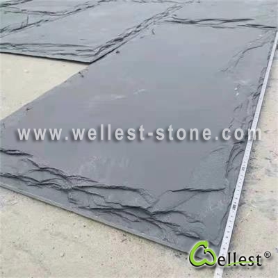 S018 Black Slate Big Size Mushroom Stone For Wall Cladding