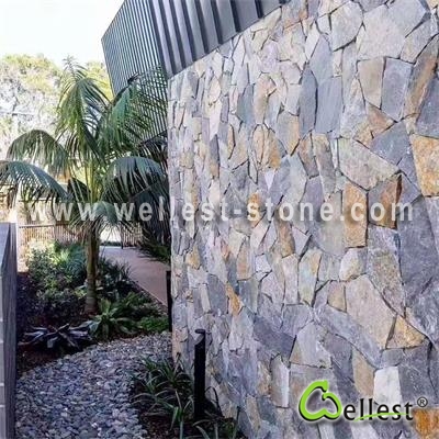 Blue loose stone for exterior garden wall