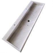 White marble solid integrated  long sink