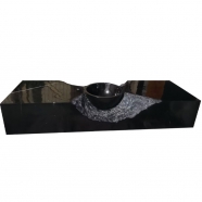 M501 Nero Marquina black marble special solid integrated sink