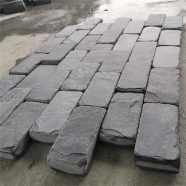 S018 Black slate old looking tumbled cobble for driveway and patio