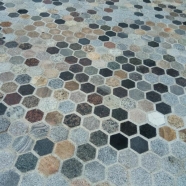 Random mixed colorful granite hexagon paving tile