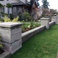 G345 Black granite garden fence and entrance stone column