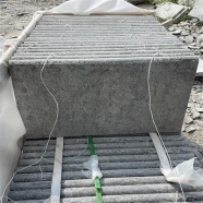L828 Bluestone Step flamed finish with bullnose edge
