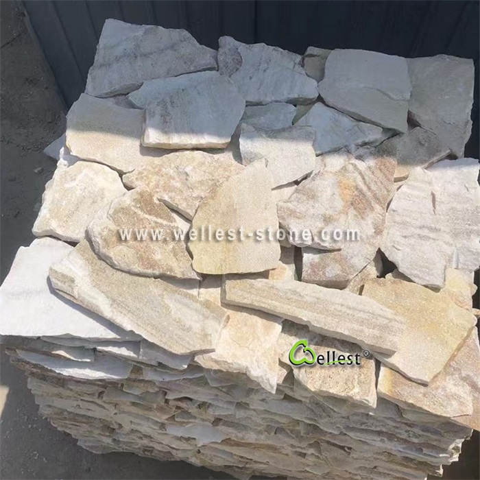 Q310 White Beige Quartzite Loose Stone