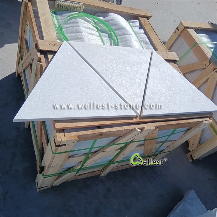 Q311 Super White Quartzite Marble Flamed Triangle Paver
