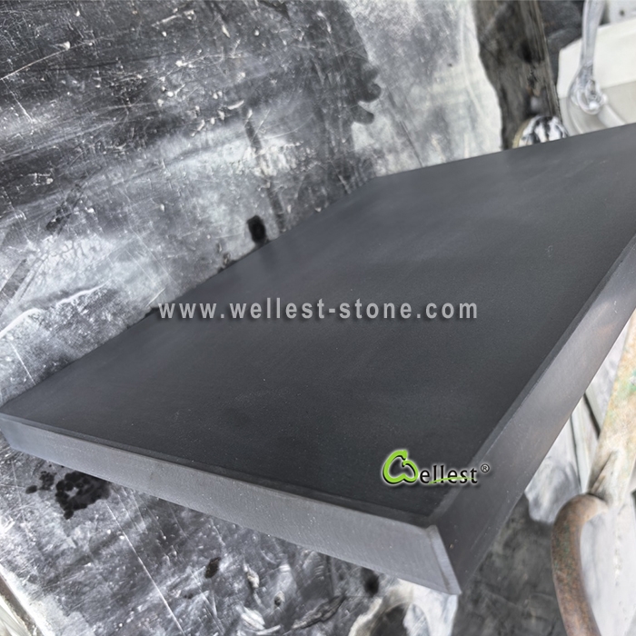 S018 Black Slate Tile All sides Honed Finish