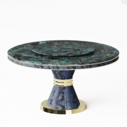 Premium Exotic Stone Round Table | Custom Luxury Natural Marble Furniture for High-End Spaces