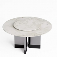 Wholesale Luxury Natural Marble Round Dining Table Custom Made Stone Furniture Factory